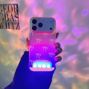 <span class=keywords><strong>Coque</strong></span> de téléphone brillante avec nœud pour <span class=keywords><strong>iPhone</strong></span> 16 17 Pro Max 14 13 Simple 12, avec flash d'appel et contrôle vocal par <span class=keywords><strong>induction</strong></span>, <span class=keywords><strong>coque</strong></span> arrière mobile - Product Image 2