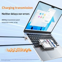 Kabel Data Aluminium Alloy Anti-Putus Tipe-C Ganda dengan Pengisian Cepat dan Pelindung untuk Laptop