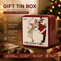 Boîte en métal carrée personnalisée pour cadeaux de Noël, petite boîte en métal de qualité alimentaire pour chocolats, bonbons, biscuits, avec couvercle, emballage de fêtes
