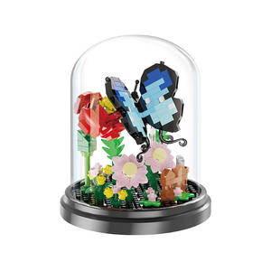 Juguete de Construcción de Bloques de Plástico con Diseño de Planta en Maceta y Cubierta Protectora, Serie de Flores Eternas - Product Image 5