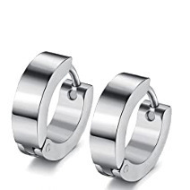 ต่างหูพู่เหล็กไทเทเนียมสไตล์มินิมอลสไตล์เกาหลี ต่างหูแบบติดหู ต่างหูวงกลมโค้งแคบ หรูหราเบาๆ ชุบทอง 18k - Product Image 5