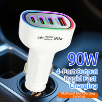 Autolader 4-in-1 aansteker sigarettenaansteker stijlvolle LED G auto 90W 4 poorten PD30W QC3.0 supersnel opladen fabrieks OEM ODM