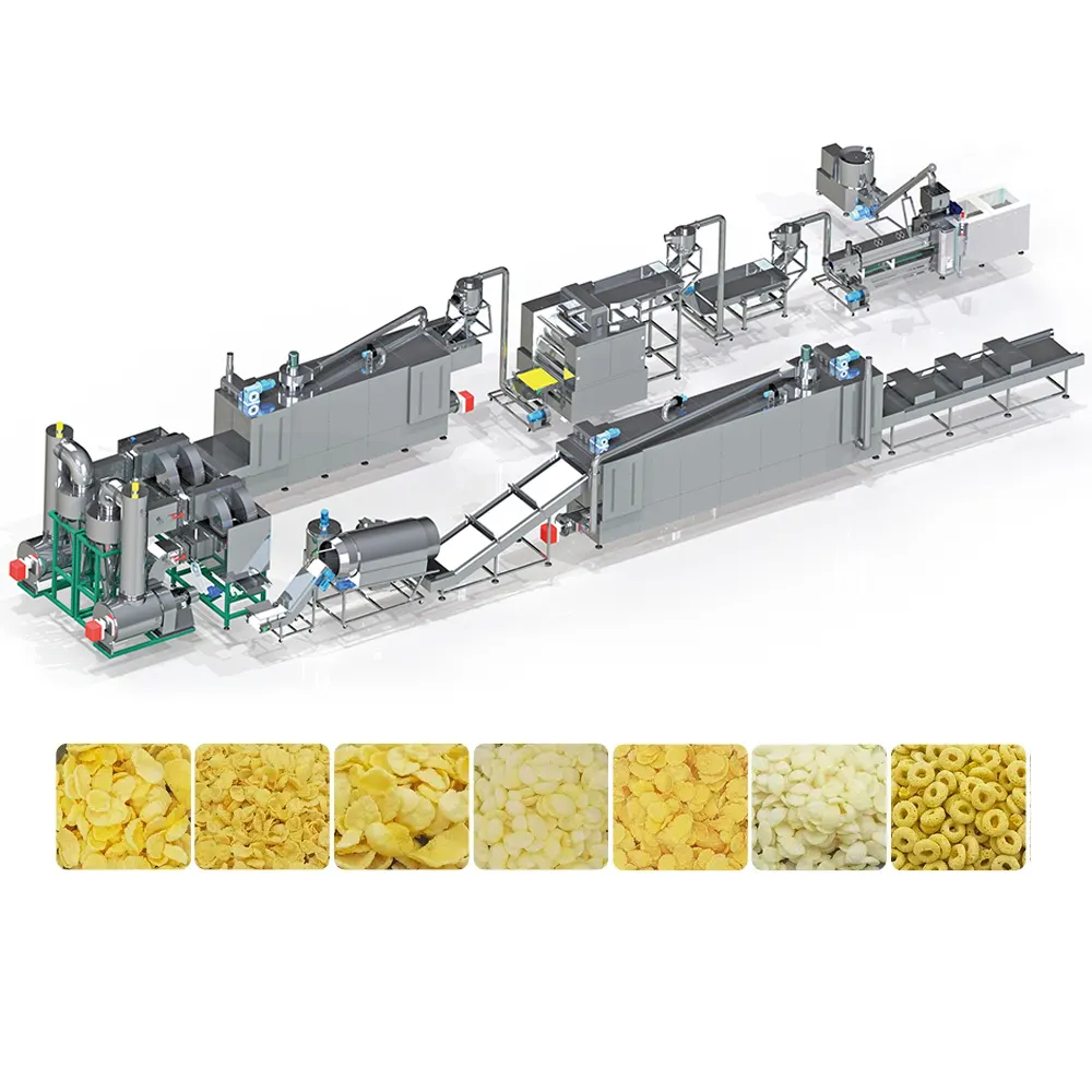 Máquina de cereales para desayuno de copos de maíz al mejor precio/línea de procesamiento de copos de maíz/máquina para hacer copos de maíz