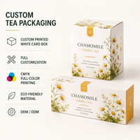 Boîte en carton blanc SBS 18pt imprimée sur mesure pour l'emballage de thé de qualité supérieure, thé à la camomille, emballage de produit, boîte de qualité supérieure