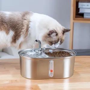 Self 2 в 1 автоматический питьевая вода для домашних животных для кошек и собак фонтан из нержавеющей стали умная большая чаша с фонтаном