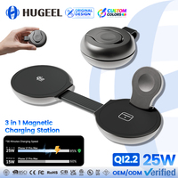 Chargeur sans fil magnétique de haute qualité 25W, chargeur sans fil portable de voyage, chargeur de bureau sans fil 3 en 1, chargeur magnétique de type C pour téléphone