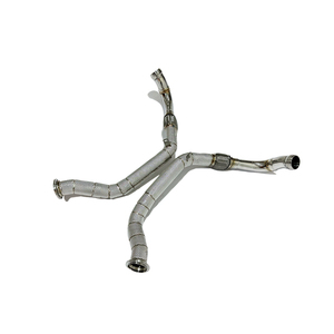 Ecnal per Porsche Panamera 971 GTS <span class=keywords><strong>Turbo</strong></span> 4.0T 2019+ Tubo di Scarico Anteriore Sportivo in Metallo SS304 con Scudo Termico - Product Image 1