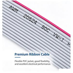 Maßgefertigtes 300V Flachbandkabel IDC Dupont Micro Match Adapter Kabelbaum 1,27mm 2,00mm 2,54mm Elektronische Leiterplattenverkabelung - Product Image 3