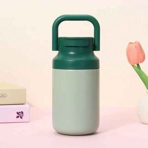 Blue Stainless Steel Vacuum <b>Flask</b> With Handle Minimalist Design For Travel 12-24 Hours Thermal Insulation - Product Image 2