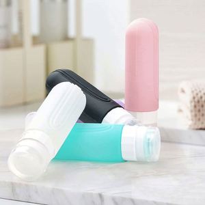 Ensemble de flacons de toilette rechargeables personnalisés avec logo, 90 ml, accessoires de toilette, flacons de voyage en silicone anti-fuite - Product Image 1