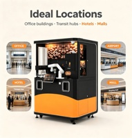Distributeur automatique de café Funkyplay chaud/froid avec impression d'art latte, nettoyage automatique, surveillance à distance, en acier inoxydable pour la distribution