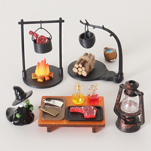 KI huiyuan Miniature de maison de poupée, modèle de poêle suspendu en bois, ornements DIY, décorations de scène de sorcière, accessoires de plateau de table - Product Image 2