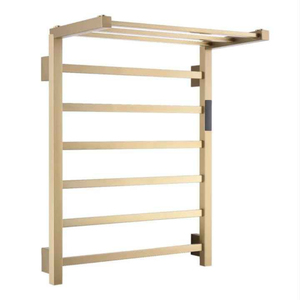 Porte-serviettes mural doré en promotion avec plusieurs barres et étagère supérieure – Support et organisateur de séchage moderne pour salle de bain - Product Image 2