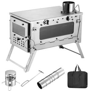 Réchaud de camping portable en titane avec fenêtre de visualisation pour chauffage extérieur et camping sauvage - Product Image 1