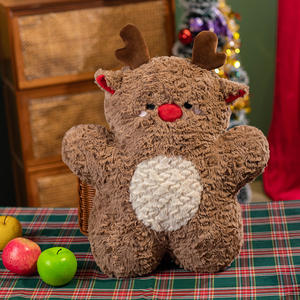 Quantité minimale de commande bas en gros nouveau 22cm mignon cerf père noël bonhomme de neige enfants peluche décoration renne poupée noël Animal en peluche jouet - Product Image 3