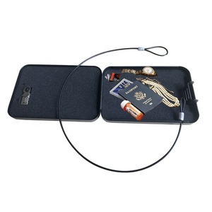 Portable In Car Handgun Metal Lockable Case Combination Security Pistol Lock Safe Box with Cable for Car
