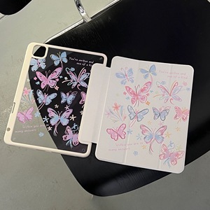 Étui pour iPad Pastel Butterfly avec citation inspirante, housse de protection antichoc pour iPad Air/Pro - Product Image 2