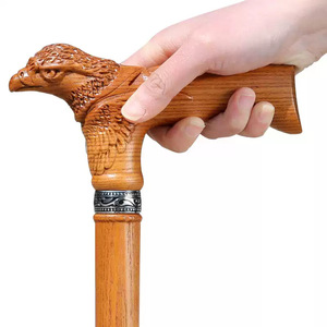 Bastón de madera maciza Zidiao de 92 cm con cabeza de águila tallada a mano para personas mayores - Product Image 3