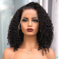 Perruque 12A en cheveux naturels bruts bouclés birmans et péruviens, Lace Front 13X4 13X6, dentelle HD transparente, nœuds simples, sans colle, cheveux humains