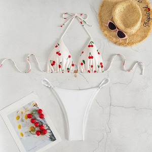 2026 Beach Ladies Two Piece String <strong>Bikini</strong> Set <strong>Mikro</strong> Triangle for Women Sexy Suit Brazilian Custom logo Floral Swimwear Supplier - Product Image 3