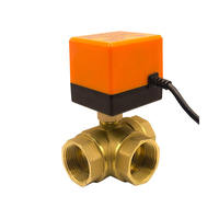 Válvula de Bola Eléctrica de 3 Vías de Latón DN20 3/4" PN16, Control Motorizado AC220V DC24V, Desviador de Agua para Sistema de Calefacción por Suelo Radiante, OEM CE