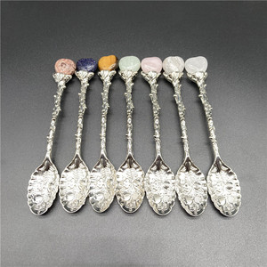 Carved Crystal Heart Spoon with Healing Gemstones-Portable <b>Gifts</b> for Parties and Home Decor - Product Image 6