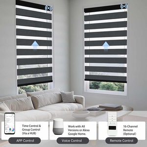Persianas Enrollables Motorizadas Inteligentes Inalámbricas Alexa y <span class=keywords><strong>Google</strong></span> para Ventanas de Día y de Noche, Persianas Zebra para Sala de Oración - Product Image 2
