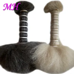 Nature washed Black\ White\ Grey\ Yak tail Hair for wig used for hair extension and making beards