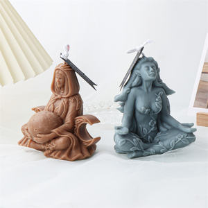 Estatua de diosa del bosque para decoración del jardín para <span class=keywords><strong>mujer</strong></span>, molde de silicona para vela corporal, Luna, Luna, Nymph, arte de yeso femenino - Product Image 1