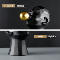 Evelyn noir blanc visage bulle Design résine accessoires de maison décoration nordique abstraite ornements de bureau créatifs modernes