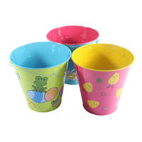 Seau rond en métal Linye, boîte cadeau en étain gaufré pour bonbons, avec carte suspendue, pots de fleurs, souvenir pour enfants, décoration de fête de baptême