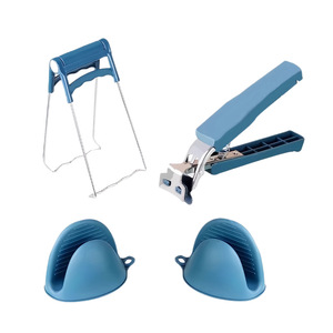 Pince à bol en silicone, pince de cuisine en acier inoxydable, support de cuisson à la vapeur isolant la chaleur avec poignée antidérapante - Product Image 3