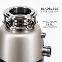 Bk Supplier 1HP Brushless Quiet Motor ETL Stainless Steel Energy Efficient Class a Food Waste Disposer for Residential Sink Use