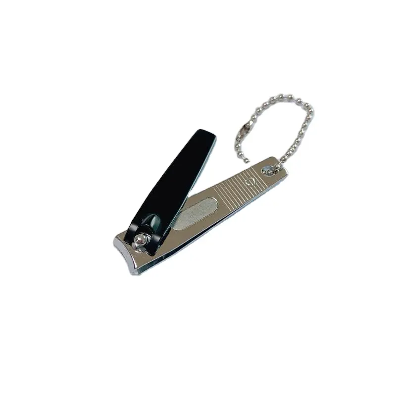 New Arrival Black Manicure Set Wholesale Portable Finger Nail Clipper Cutters With Laser File And Chain