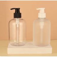 Bouteilles en plastique PET rechargeables de 400 ml avec pulvérisateur à pompe pour savon liquide, shampoing et gel lavant écologiques