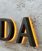 Letras de Canal Invertido de Metal Negro Mate para Proyectos Arquitectónicos, Decoración Moderna Minimalista, Logotipo Comercial, Señalización