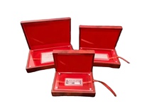 Boîte cadeau en bois pour insigne de médaille personnalisée, mallette de rangement pour dalles de pièces de monnaie, boîte de présentation de barre en or et argent de luxe