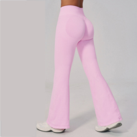 Leggings de sport évasés sans couture pour femmes, taille haute, très élastiques, à compression, effet push-up, coupe ajustée, pour le yoga, la gym et le quotidien