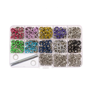 Guanfeng anneau griffe <span class=keywords><strong>bouton</strong></span>-<span class=keywords><strong>pression</strong></span> quatre pièces en laiton métal vêtements bébé <span class=keywords><strong>bavoir</strong></span> broche <span class=keywords><strong>bouton</strong></span>-<span class=keywords><strong>pression</strong></span> couleur assortie 9.5mm de diamètre - Product Image 1