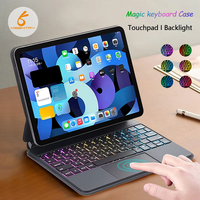 Nuevo Teclado Inalámbrico BT Magic Keyboard con Funda Magnética, Retroiluminación LED, Panel Táctil y Trackpad para iPad de 10.9/11/12.9 Pulgadas