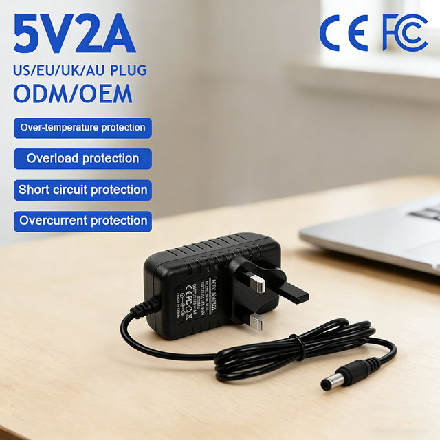 Made in China 5V 2A Power Adapter UK Plug 5V2000mA Adapter 10W Wall-mounted 5V 2A Power Supply for Routers and Cameras