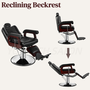 Chaise de barbier professionnelle, chaise de salon hydraulique inclinable, mobilier de salon classique en PU imperméable pour salon de coiffure, barbier pour <span class=keywords><strong>hommes</strong></span> - Product Image 4