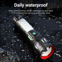 Linterna LED Multifuncional para Exteriores con Zoom, Luz Ajustable para Fotografía, Pantalla Numérica, Potente Linterna de Emergencia para Camping