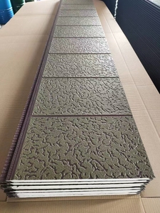 Panneau décoratif extérieur en PU sculpté en métal, revêtement mural isolé pour maisons préfabriquées en conteneurs - Product Image 1