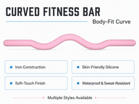 Barre de fitness incurvée 15LB en fer et silicone pour entraînement de force à domicile