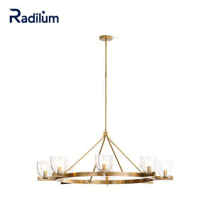 Lámpara colgante de cristal de lujo <span class=keywords><strong>Carlton</strong></span>, candelabro rectangular de latón <span class=keywords><strong>Ac</strong></span> de 3000K para sala de estar y comedor, decoración exclusiva para el hogar - Product Image 1