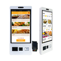 Layar sentuh PCAP 15.6 22 inci layar sentuh mesin Stan pembayaran mandiri pesanan makanan cepat dengan Printer dan pemindai kode QR
