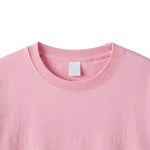 Camiseta unisex de algodón con cuello redondo, manga corta, color rosa sólido, estilo casual, jersey, teñido liso, para verano, ropa casual para hombre. - Product Image 5