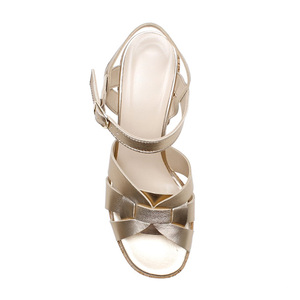 Verano de oro abierto del dedo del pie de corcho tacón hebilla de correa de tobillo damas sandalias de <span class=keywords><strong>plataforma</strong></span> - Product Image 5