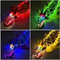 Poi LED Lumineux Dragon avec Tête de Dragon, Danse du Dragon Chinois, Fitness en Extérieur, Jonglage, Accessoires LED Dragon Stream